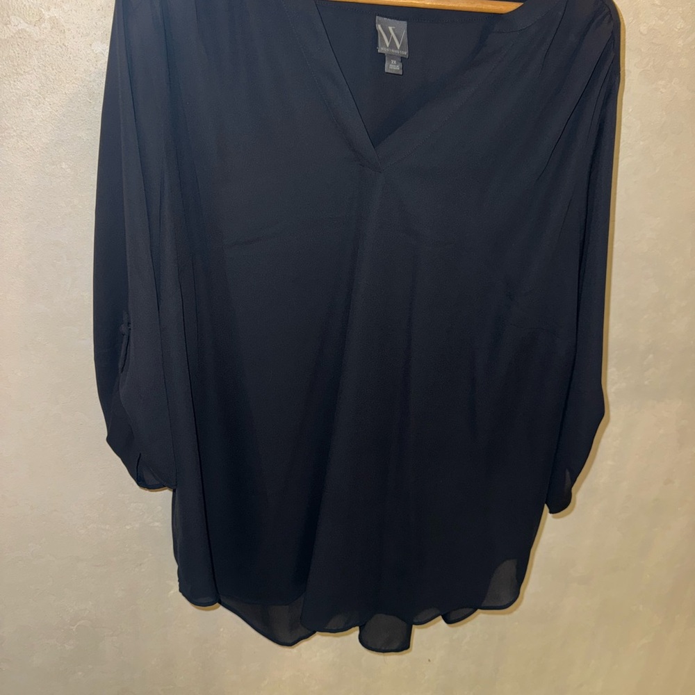 Worthington Black V-Neck Blouse